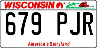 WI license plate 679PJR
