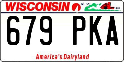 WI license plate 679PKA