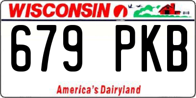 WI license plate 679PKB