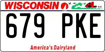 WI license plate 679PKE