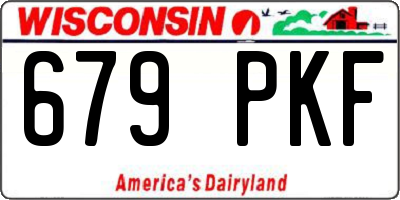 WI license plate 679PKF