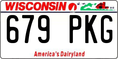 WI license plate 679PKG