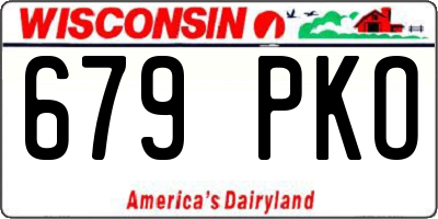 WI license plate 679PKO