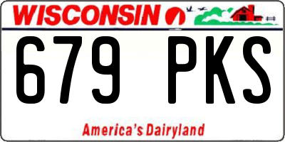 WI license plate 679PKS