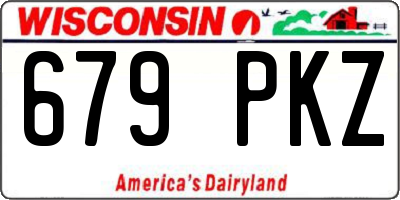 WI license plate 679PKZ
