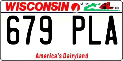 WI license plate 679PLA