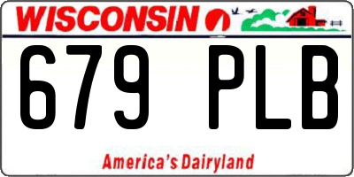 WI license plate 679PLB
