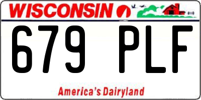 WI license plate 679PLF