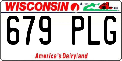 WI license plate 679PLG