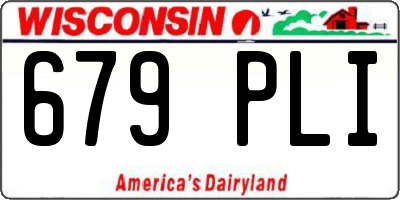 WI license plate 679PLI