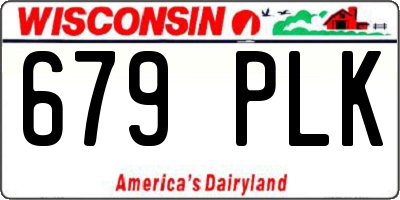 WI license plate 679PLK