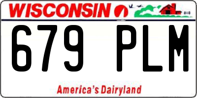 WI license plate 679PLM