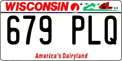 WI license plate 679PLQ
