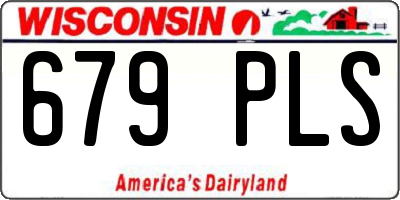 WI license plate 679PLS