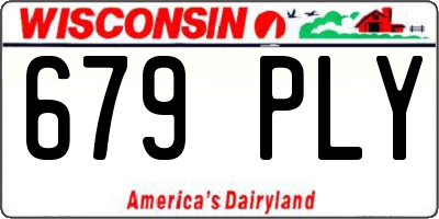 WI license plate 679PLY