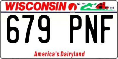 WI license plate 679PNF