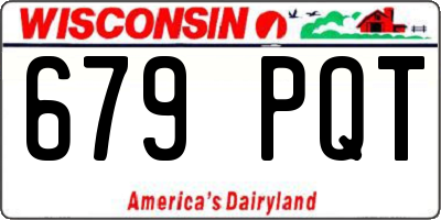 WI license plate 679PQT