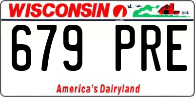 WI license plate 679PRE