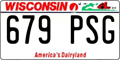 WI license plate 679PSG