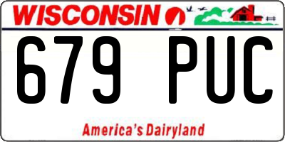 WI license plate 679PUC