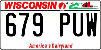 WI license plate 679PUW