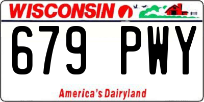 WI license plate 679PWY