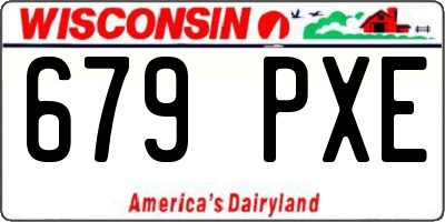 WI license plate 679PXE