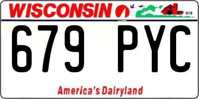 WI license plate 679PYC