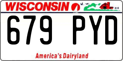 WI license plate 679PYD