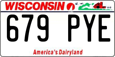 WI license plate 679PYE