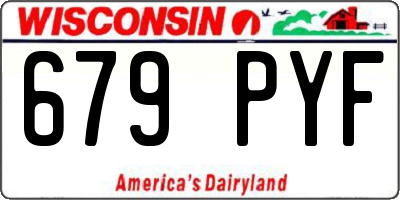 WI license plate 679PYF