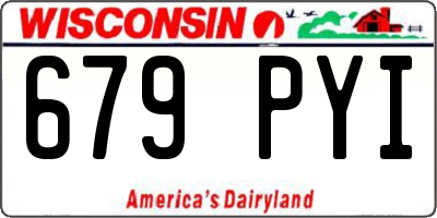 WI license plate 679PYI