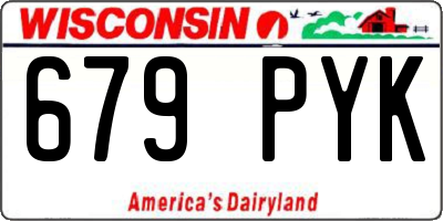 WI license plate 679PYK