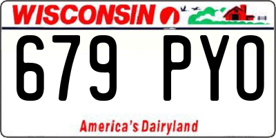WI license plate 679PYO