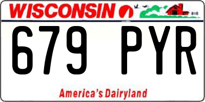 WI license plate 679PYR
