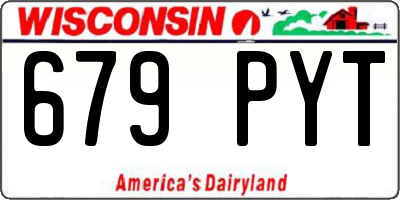 WI license plate 679PYT