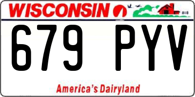 WI license plate 679PYV