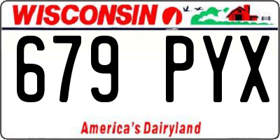 WI license plate 679PYX