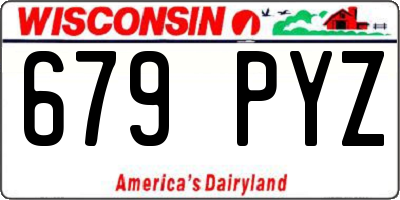 WI license plate 679PYZ