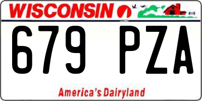 WI license plate 679PZA