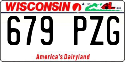 WI license plate 679PZG