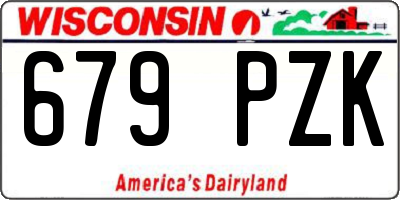 WI license plate 679PZK