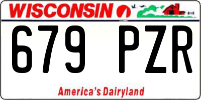 WI license plate 679PZR