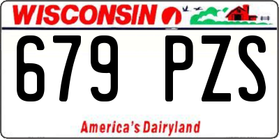 WI license plate 679PZS
