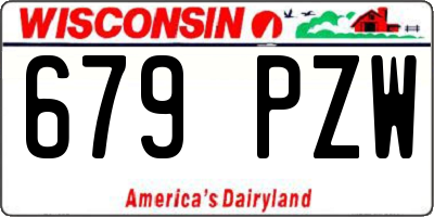WI license plate 679PZW
