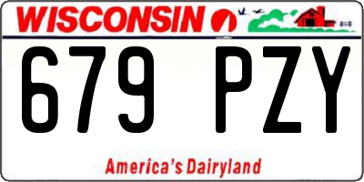 WI license plate 679PZY