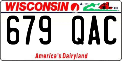 WI license plate 679QAC