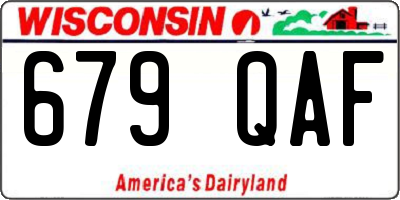 WI license plate 679QAF