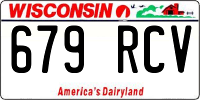 WI license plate 679RCV