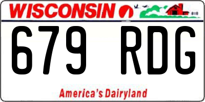 WI license plate 679RDG